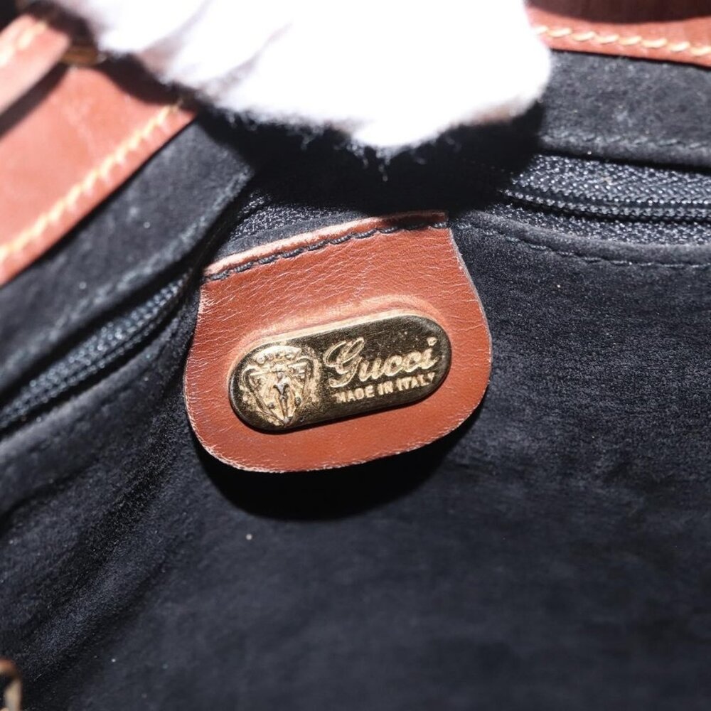 Authentic GUCCI Shoulder Bag Leather Black Gold 001 904 0791 - Picture 8 of 16